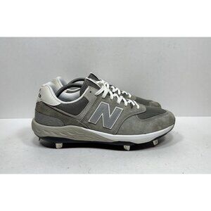 New Balance Fresh Foam 574 L574TG1 Gray Brown Metal Baseball Cleats Mens Sz 10.5